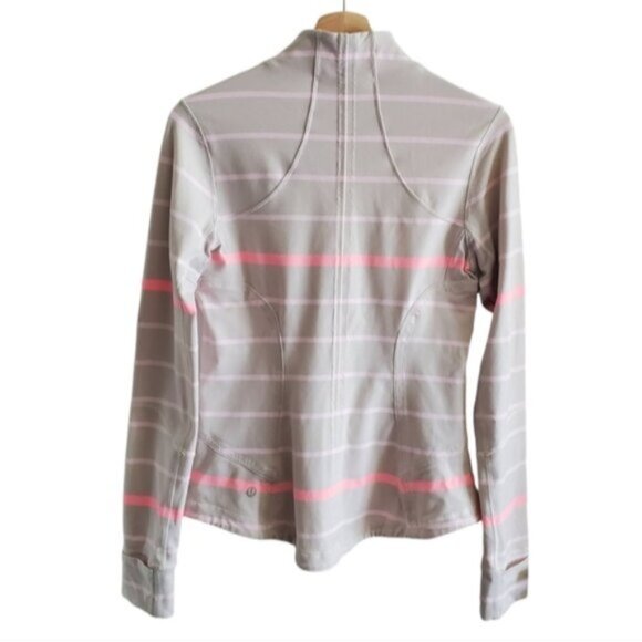 Lululemon Striped Heathered Barely Pink Forme Jacket Size 8 - Picture 2 of 12